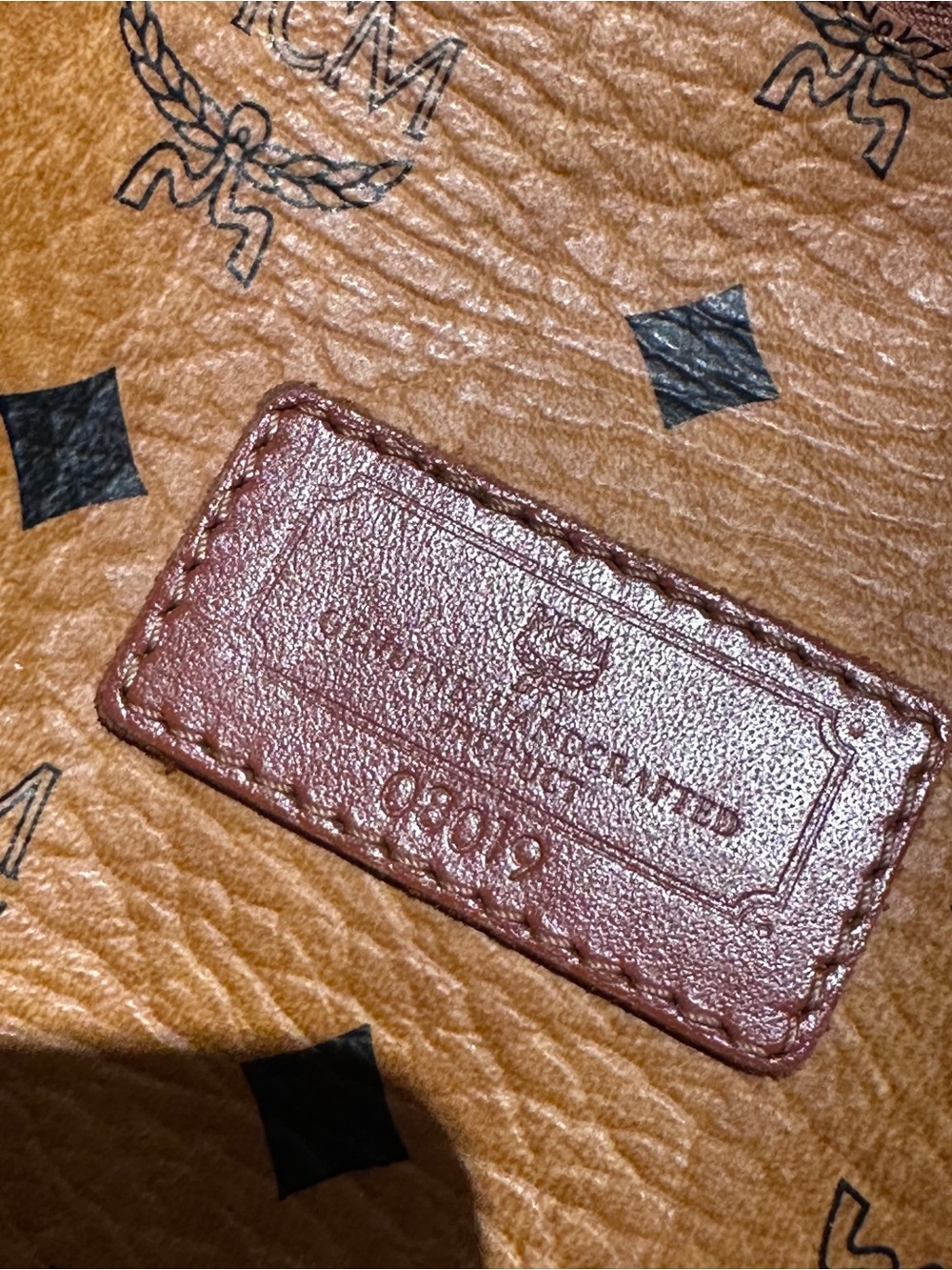 MCM Cognac Monogram Shoulder Bag - Picture 10 of 13